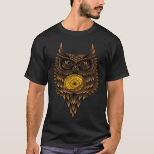 Geometric Steampunk owl artistic wise angry noctur T-Shirt