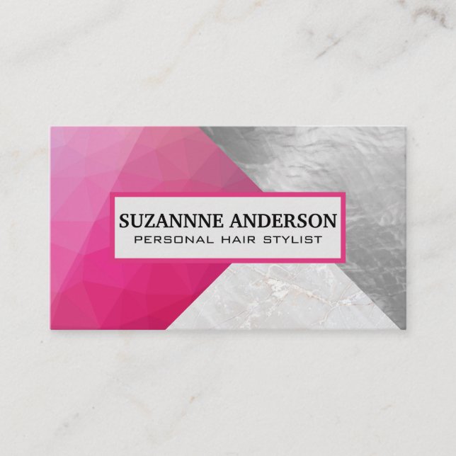 Geometric | Stone | Foil Business Card (Front)