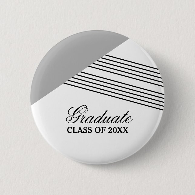 Geometric Stripe Grey Graduation Button (Front)