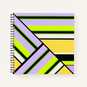 Geometric, stripe notebook