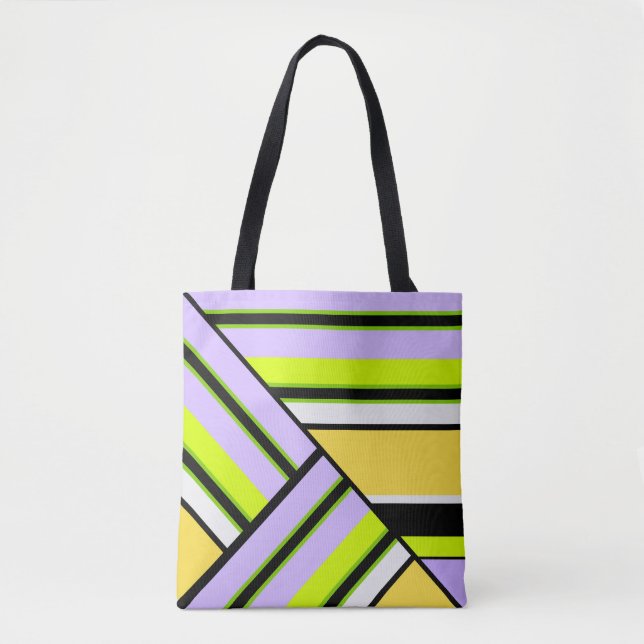 Geometric, stripe tote bag (Front)