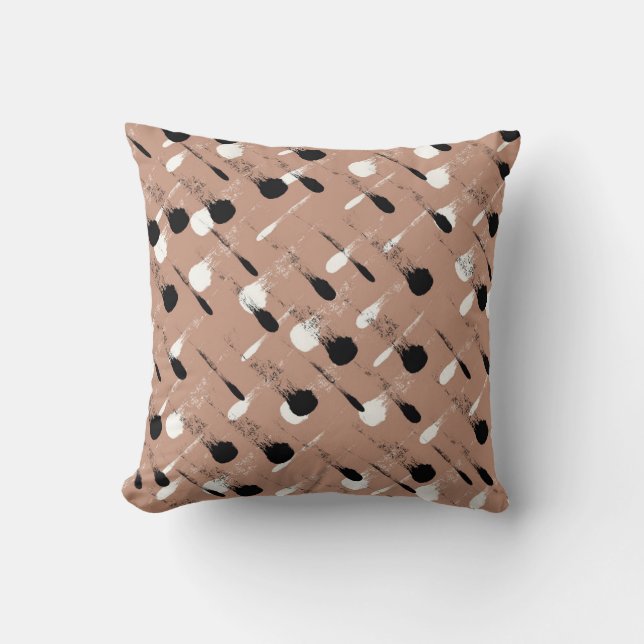 Geometric Stripes Brown Seamless Pattern Cushion (Front)