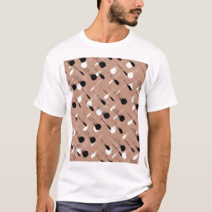 Geometric Stripes Brown Seamless Pattern T-Shirt
