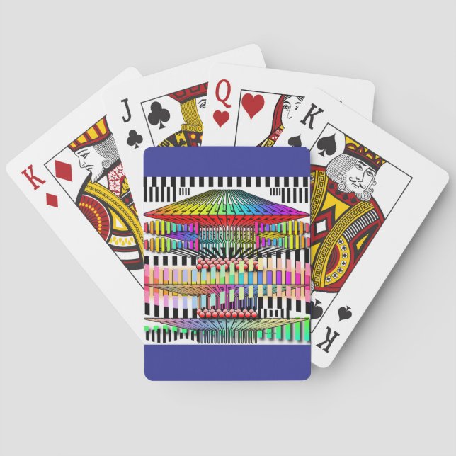 Geometric Structure Blue  Playing Cards (Back)