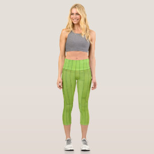 Geometric Structure of Green Shades Capri Leggings