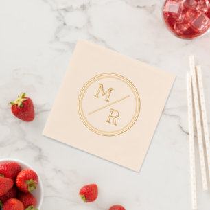 Geometric style Foil Stamped Napkins. Napkins