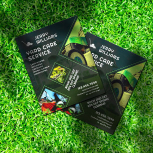 Geometric style lawn mowing yard care flyer