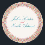 Geometric Style Sparkles Copper Metallic Wedding Classic Round Sticker<br><div class="desc">Beautiful Invitation to celebrate Special occasions and festivals comes with digital and E-invitation as per your request. We would love to replicate our designs to make multiple products like rsvp cards, labels envelopes, and more. Customisation is available for ready to print on request at info@shamaurcreatif@gmail.com. Look Forward to hearing from...</div>