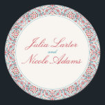 Geometric Style Sparkles Copper Metallic Wedding Classic Round Sticker<br><div class="desc">Beautiful Invitation to celebrate Special occasions and festivals comes with digital and E-invitation as per your request. We would love to replicate our designs to make multiple products like rsvp cards, labels envelopes, and more. Customisation is available for ready to print on request at info@shamaurcreatif@gmail.com. Look Forward to hearing from...</div>