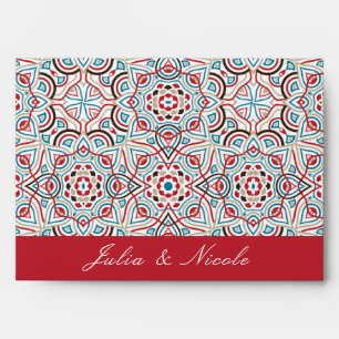 Geometric Style Sparkles Copper Metallic Wedding Envelope