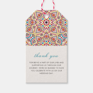 Geometric Style Sparkles Copper Metallic Wedding Gift Tags