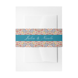 Geometric Style Sparkles Copper Metallic Wedding Invitation Belly Band