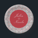 Geometric Style Sparkles Copper Metallic Wedding Paper Plate<br><div class="desc">Beautiful Invitation to celebrate Special occasions and festivals comes with digital and E-invitation as per your request. We would love to replicate our designs to make multiple products like rsvp cards, labels envelopes, and more. Customisation is available for ready to print on request at info@shamaurcreatif@gmail.com. Look Forward to hearing from...</div>