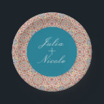 Geometric Style Sparkles Copper Metallic Wedding Paper Plate<br><div class="desc">Beautiful Invitation to celebrate Special occasions and festivals comes with digital and E-invitation as per your request. We would love to replicate our designs to make multiple products like rsvp cards, labels envelopes, and more. Customisation is available for ready to print on request at info@shamaurcreatif@gmail.com. Look Forward to hearing from...</div>
