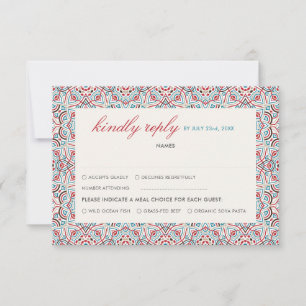 Geometric Style Sparkles Copper Metallic Wedding RSVP Card