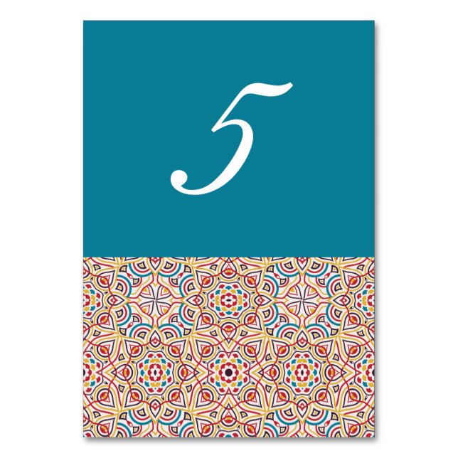 Geometric Style Sparkles Copper Metallic Wedding Table Number (Front)