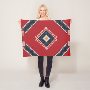 Geometric stylish classic cute-trendy colorful  fleece blanket