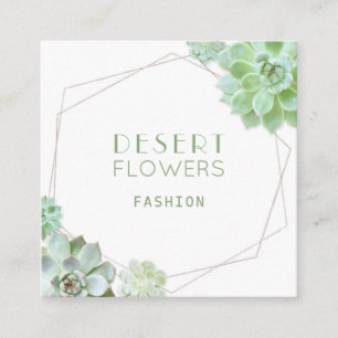 Geometric Succulents Modern Fashion Square Business Card