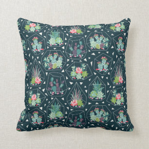 Geometric Succulents Pattern Cushion