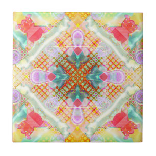 Geometric Sugar and Spice Kaleidoscope Tile