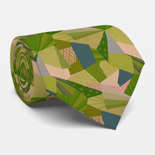 Geometric Summer Fields Tie (Rolled)