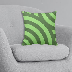 Geometric Summer Green Nested Quarter Circle Cushion