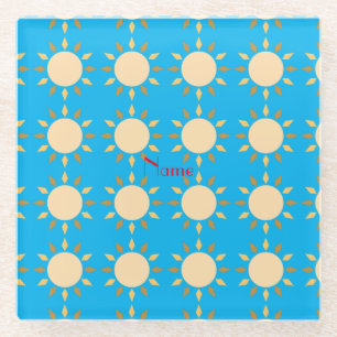 Geometric Sun Circle Thunder_Cove Glass Coaster
