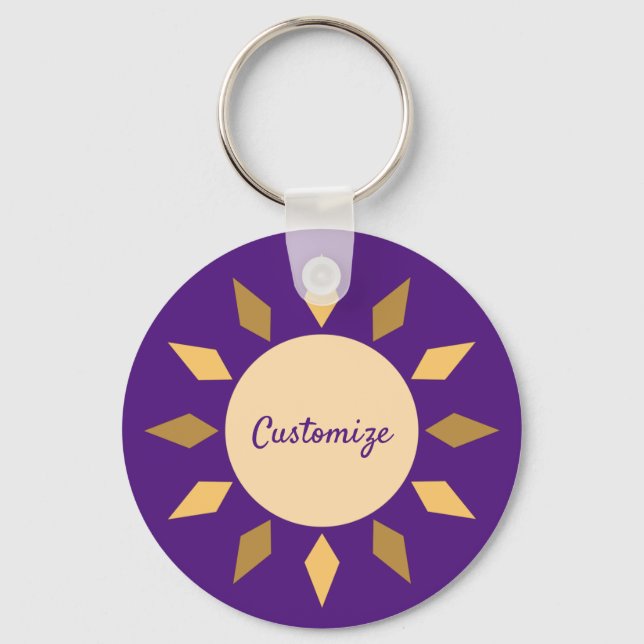Geometric Sun  Circle Thunder_Cove  Key Ring (Front)