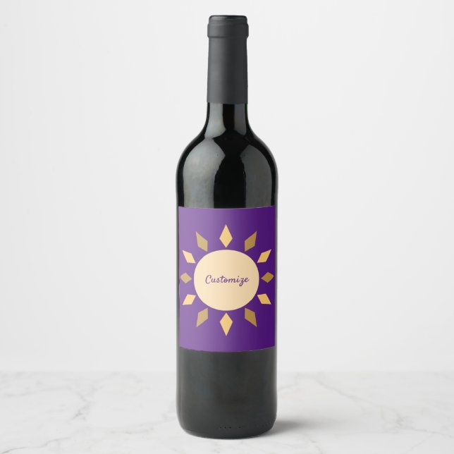 Geometric Sun  Circle Thunder_Cove  Wine Label (Front)