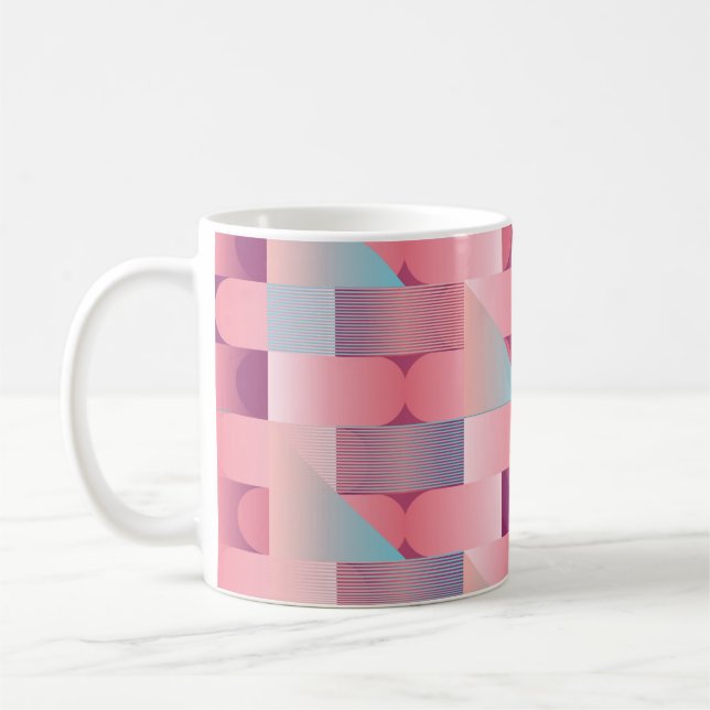 Geometric surface pattern with triangles, circles  coffee mug (Left)