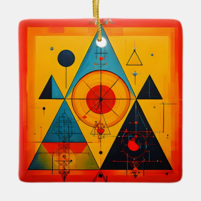 Geometric Symbols Abstract #01 Ceramic Ornament (Front)