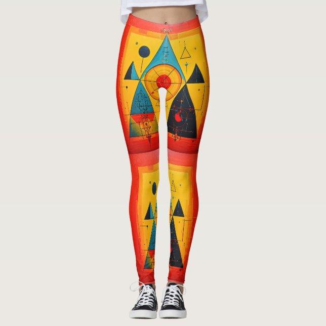 Geometric Symbols Abstract #01 Leggings (Front)