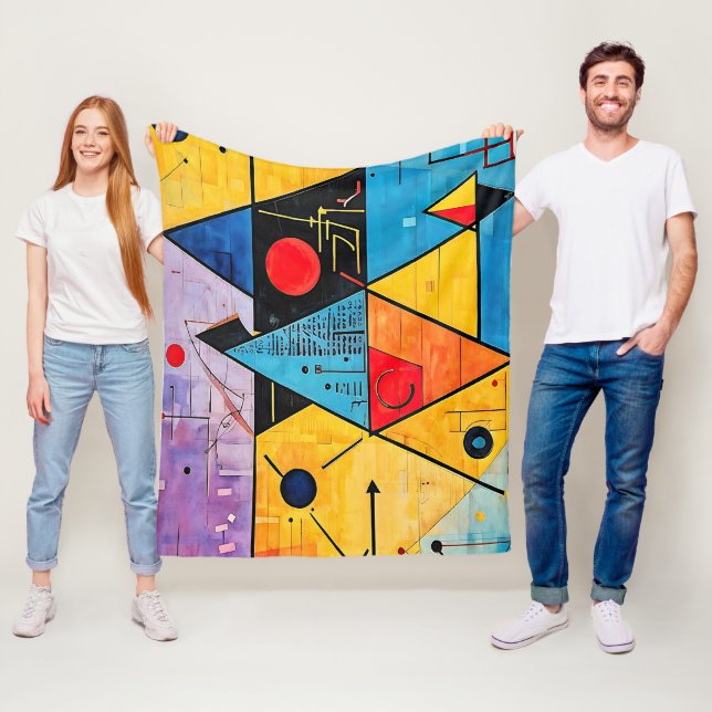 Geometric Symbols Abstract #02 Fleece Blanket (In Situ)