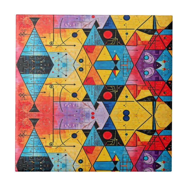 Geometric Symbols Abstract #02 Tile (Front)