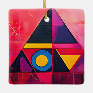 Geometric Symbols Abstract #04.  Ceramic Ornament