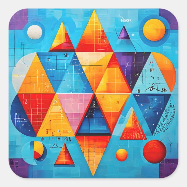 Geometric Symbols Abstract #09 Square Sticker (Front)