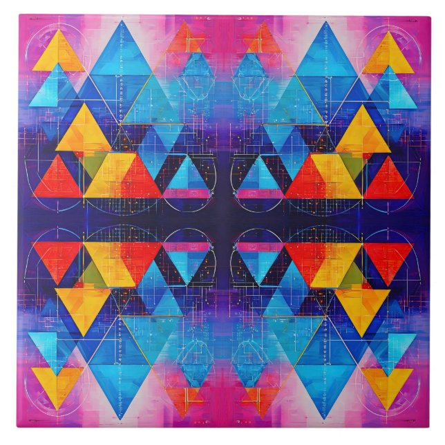 Geometric Symbols Abstract #10 Design 2 Tile (Front)