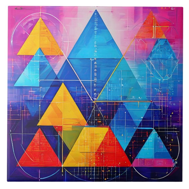 Geometric Symbols Abstract #10 Tile (Front)