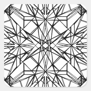 geometric symmetry square sticker
