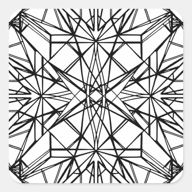 geometric symmetry square sticker (Front)