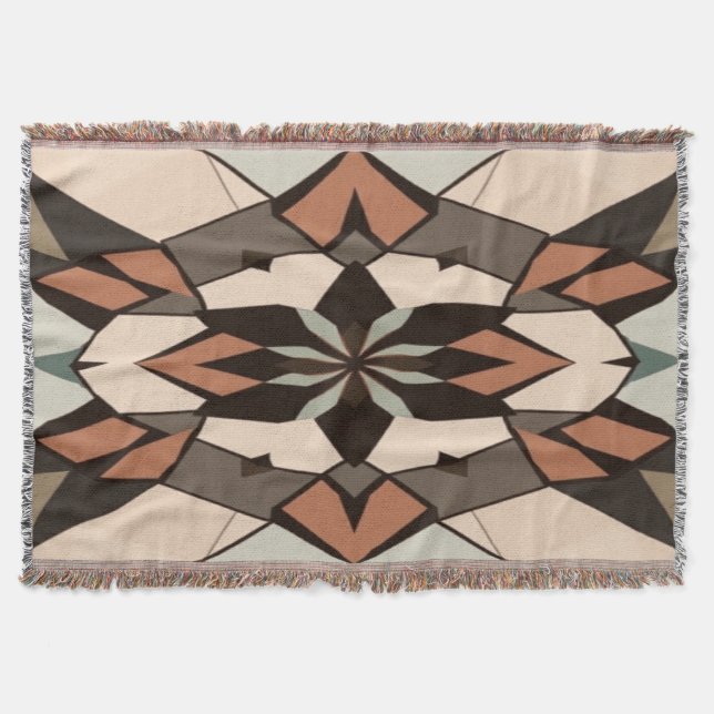 Geometric Symphony: Balance in Design" Throw Blanket (Front)