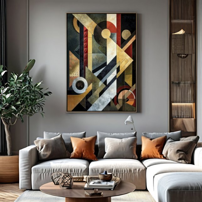 Geometric Symphony in Terracotta and Black  Poster (Creator Uploaded)