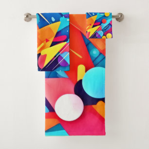 Geometric Symphony of Colour Bath Towel Set