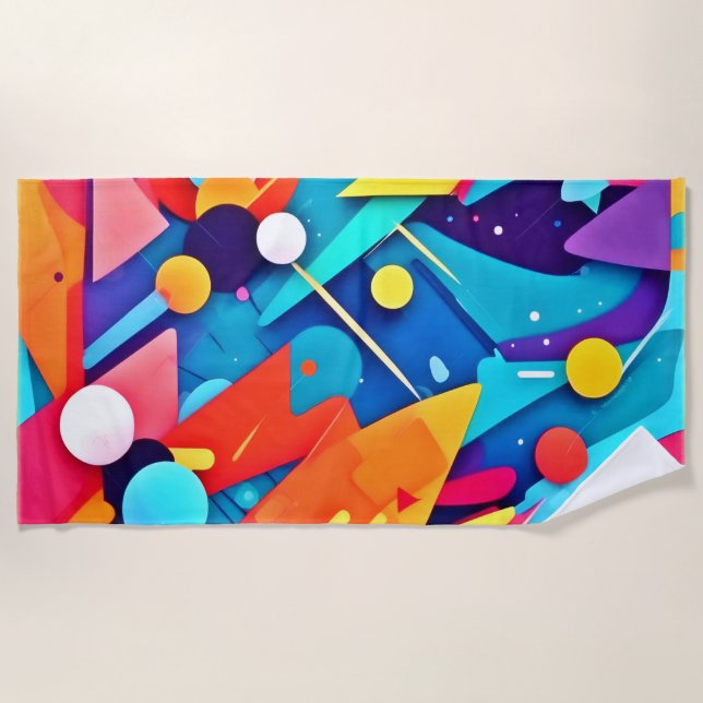 Geometric Symphony of Colour Beach Towel (Front)