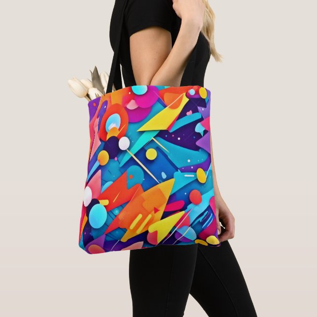 Geometric Symphony of Colour Tote Bag (Close Up)