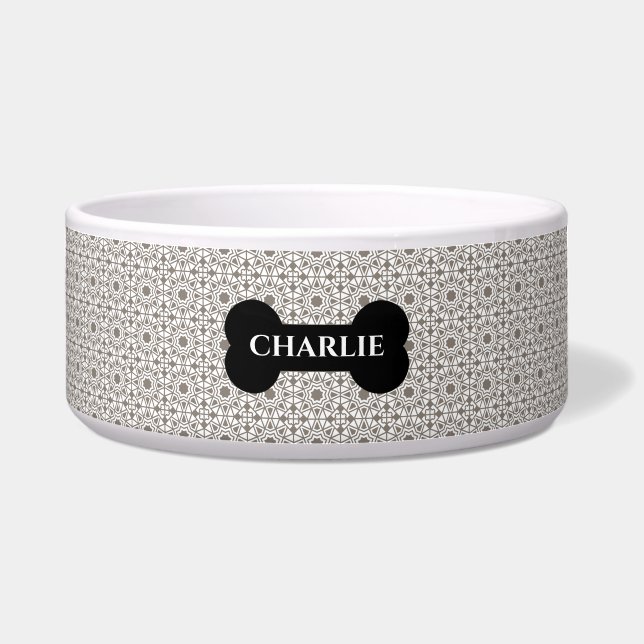 Geometric Tapestry Dog Bowl (Front)