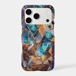 Geometric Teal and Copper Moon Collage Case