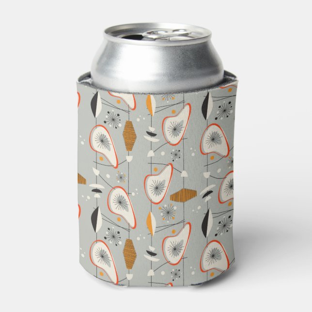 Geometric Teal & Blue Pattern Can Cooler (Can Front)