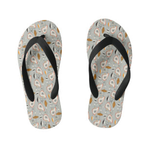 Geometric Teal & Blue Pattern Kid's Jandals