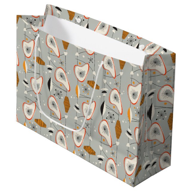 Geometric Teal & Blue Pattern Large Gift Bag (Front Angled)